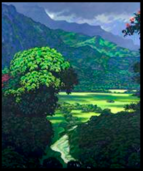"Hanalei River" — painting by Dennis Morton